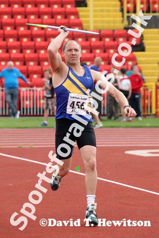 Matthew Allison (Leeds) winner of the javelin at the Gateshead Tartan Games Open.